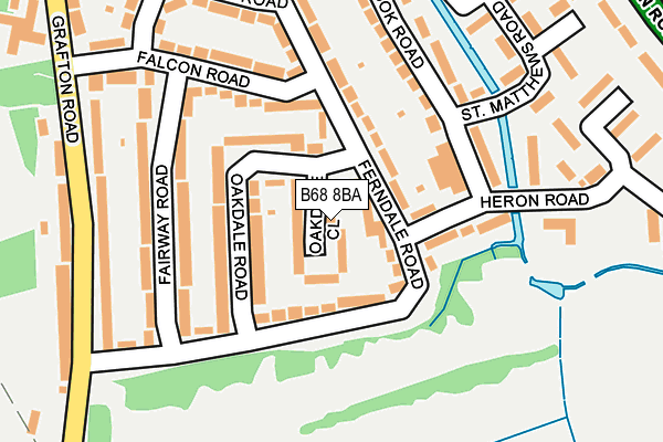 B68 8BA map - OS OpenMap – Local (Ordnance Survey)