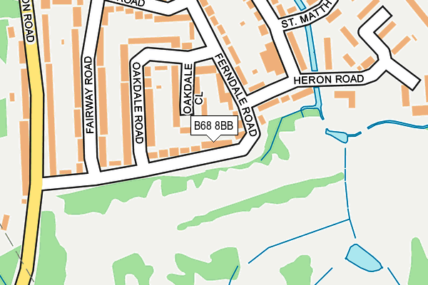 B68 8BB map - OS OpenMap – Local (Ordnance Survey)