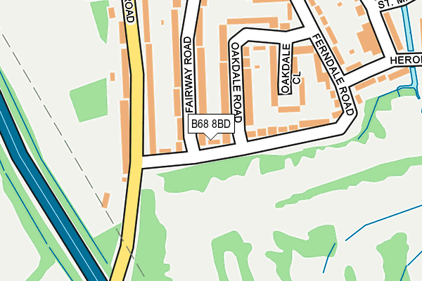 B68 8BD map - OS OpenMap – Local (Ordnance Survey)