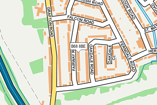 B68 8BE map - OS OpenMap – Local (Ordnance Survey)
