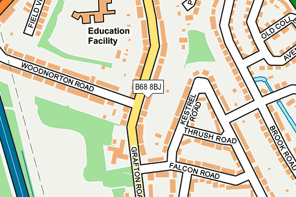 B68 8BJ map - OS OpenMap – Local (Ordnance Survey)