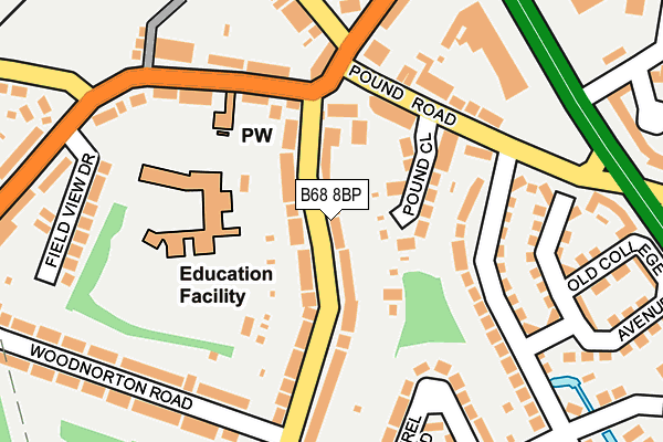 B68 8BP map - OS OpenMap – Local (Ordnance Survey)
