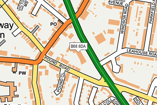 B68 8DA map - OS OpenMap – Local (Ordnance Survey)