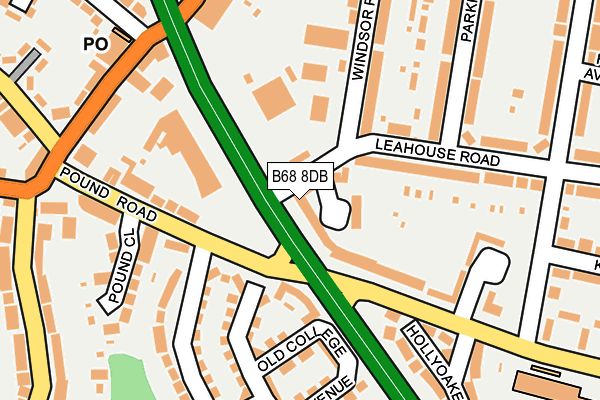 B68 8DB map - OS OpenMap – Local (Ordnance Survey)