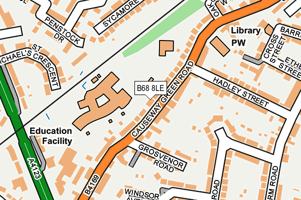 B68 8LE map - OS OpenMap – Local (Ordnance Survey)