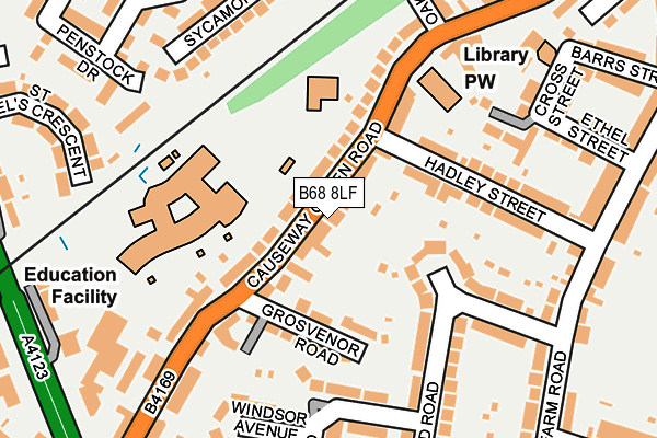 B68 8LF map - OS OpenMap – Local (Ordnance Survey)