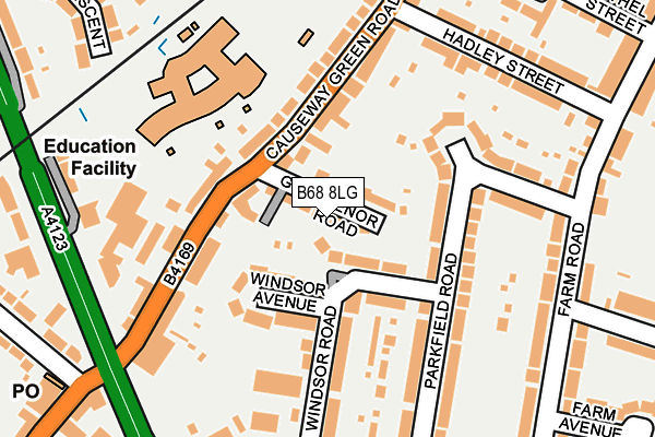 B68 8LG map - OS OpenMap – Local (Ordnance Survey)