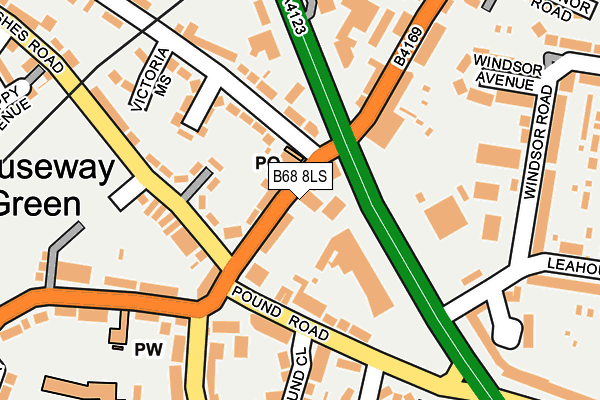 B68 8LS map - OS OpenMap – Local (Ordnance Survey)