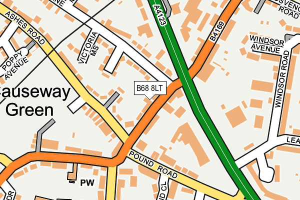 B68 8LT map - OS OpenMap – Local (Ordnance Survey)