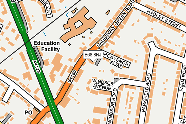 B68 8NJ map - OS OpenMap – Local (Ordnance Survey)