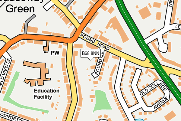 B68 8NN map - OS OpenMap – Local (Ordnance Survey)