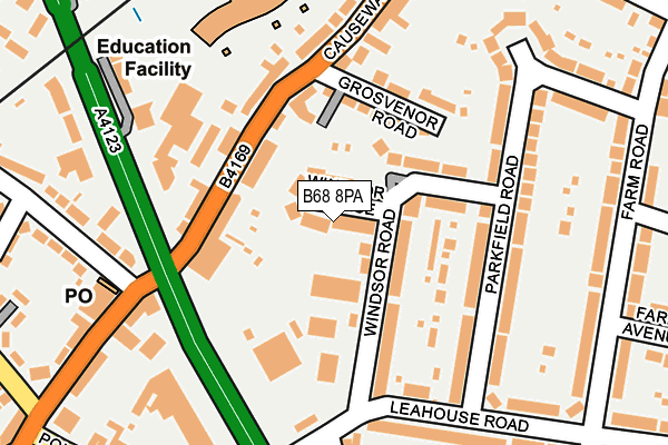 B68 8PA map - OS OpenMap – Local (Ordnance Survey)