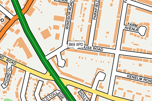 B68 8PD map - OS OpenMap – Local (Ordnance Survey)