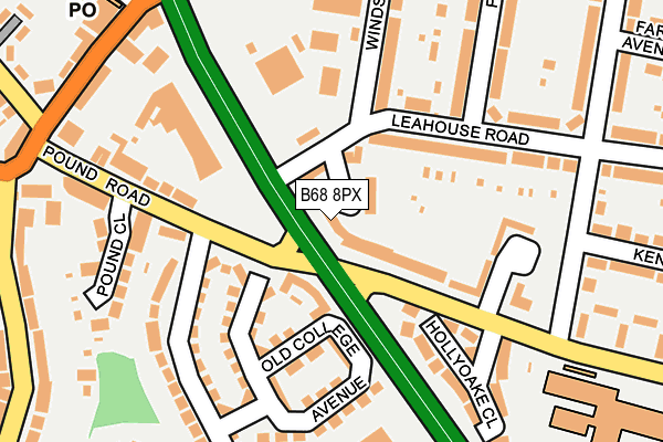 B68 8PX map - OS OpenMap – Local (Ordnance Survey)