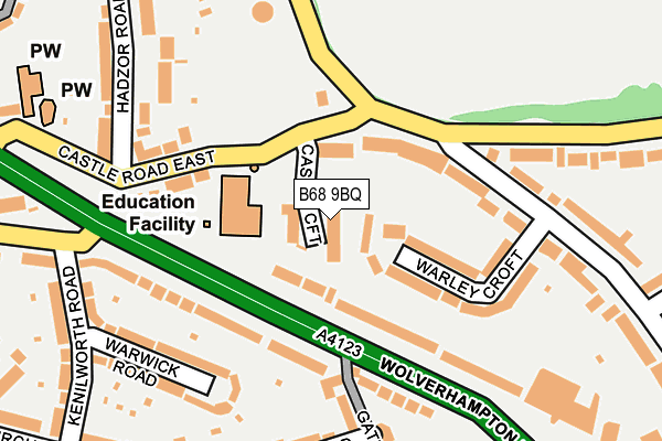 B68 9BQ map - OS OpenMap – Local (Ordnance Survey)