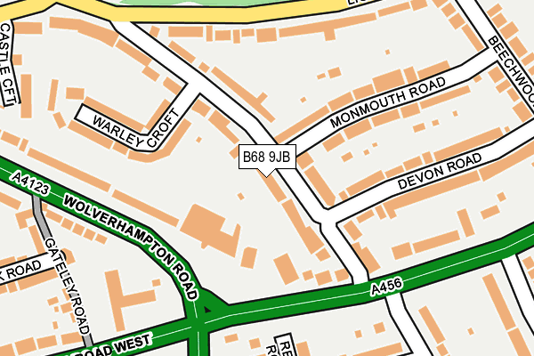 B68 9JB map - OS OpenMap – Local (Ordnance Survey)