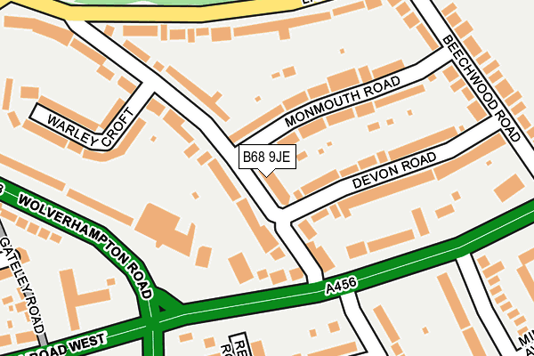 B68 9JE map - OS OpenMap – Local (Ordnance Survey)