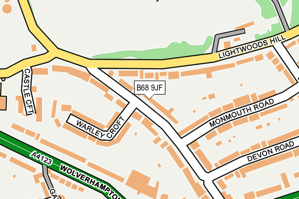 B68 9JF map - OS OpenMap – Local (Ordnance Survey)