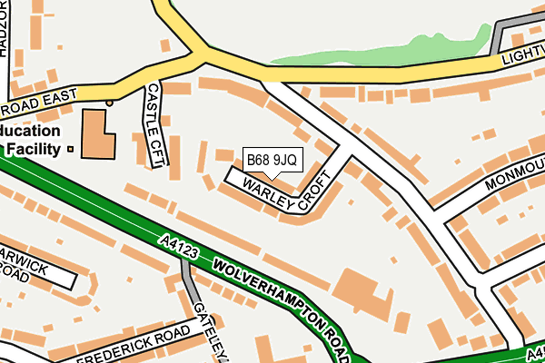 B68 9JQ map - OS OpenMap – Local (Ordnance Survey)