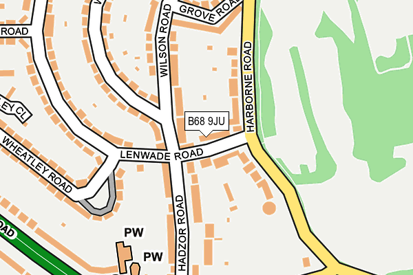B68 9JU map - OS OpenMap – Local (Ordnance Survey)