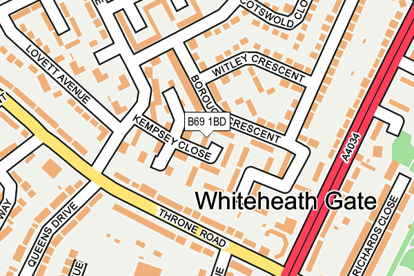 B69 1BD map - OS OpenMap – Local (Ordnance Survey)