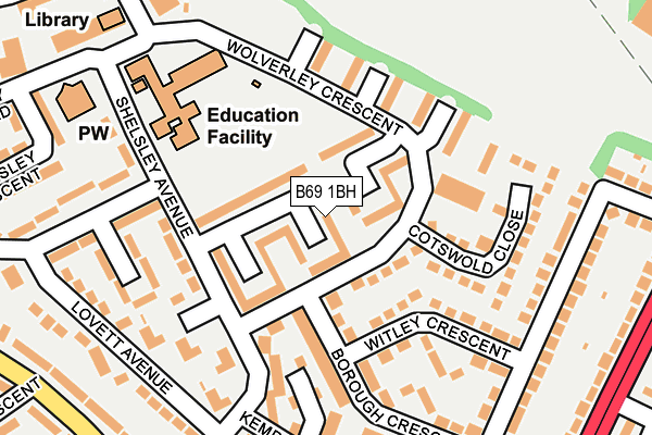 B69 1BH map - OS OpenMap – Local (Ordnance Survey)