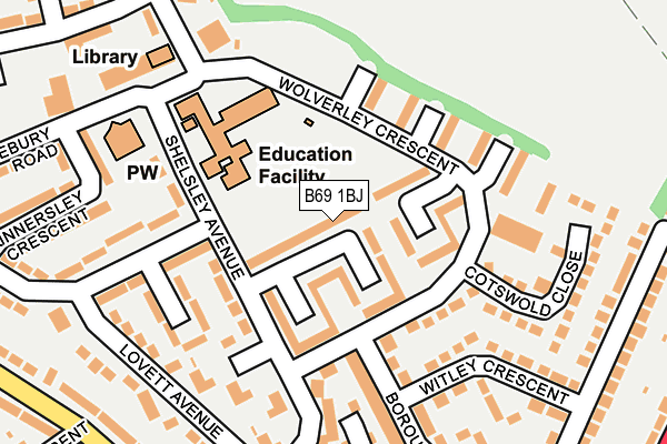 B69 1BJ map - OS OpenMap – Local (Ordnance Survey)