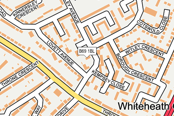 B69 1BL map - OS OpenMap – Local (Ordnance Survey)