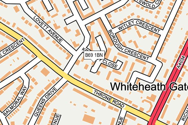 B69 1BN map - OS OpenMap – Local (Ordnance Survey)