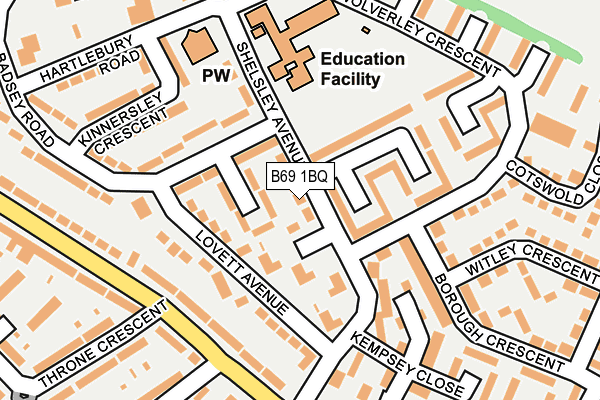 B69 1BQ map - OS OpenMap – Local (Ordnance Survey)