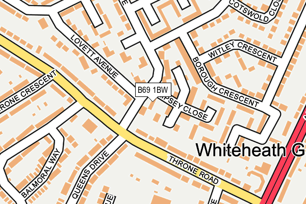 B69 1BW map - OS OpenMap – Local (Ordnance Survey)