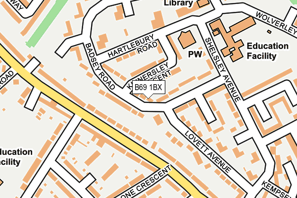 B69 1BX map - OS OpenMap – Local (Ordnance Survey)