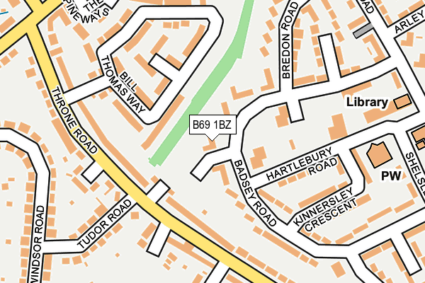 B69 1BZ map - OS OpenMap – Local (Ordnance Survey)