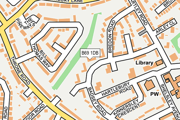 B69 1DB map - OS OpenMap – Local (Ordnance Survey)