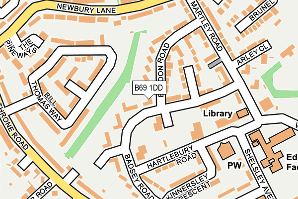 B69 1DD map - OS OpenMap – Local (Ordnance Survey)