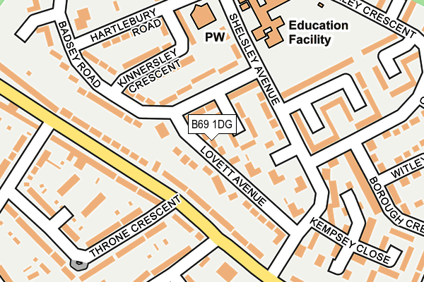 B69 1DG map - OS OpenMap – Local (Ordnance Survey)