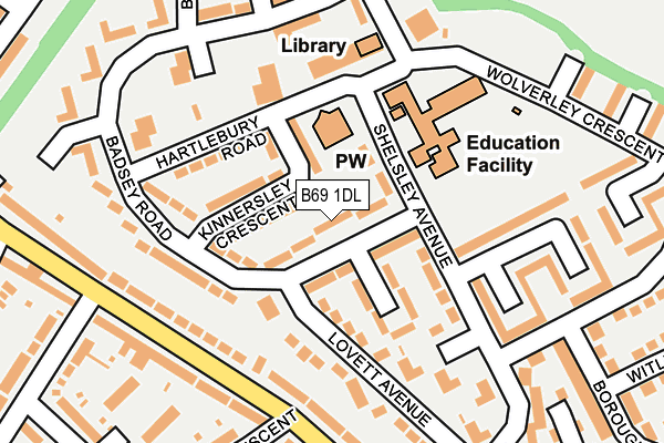 B69 1DL map - OS OpenMap – Local (Ordnance Survey)