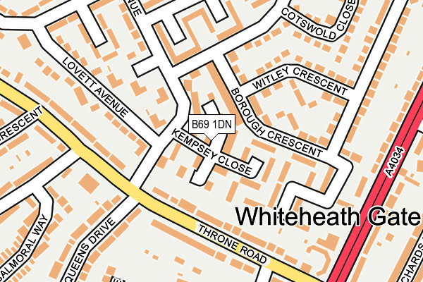 B69 1DN map - OS OpenMap – Local (Ordnance Survey)