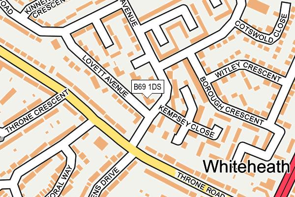 B69 1DS map - OS OpenMap – Local (Ordnance Survey)