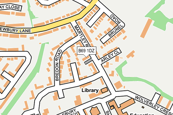 B69 1DZ map - OS OpenMap – Local (Ordnance Survey)