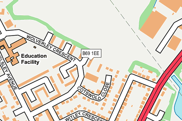 B69 1EE map - OS OpenMap – Local (Ordnance Survey)