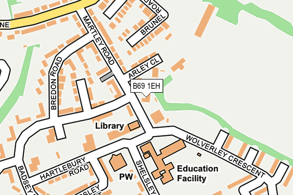 B69 1EH map - OS OpenMap – Local (Ordnance Survey)