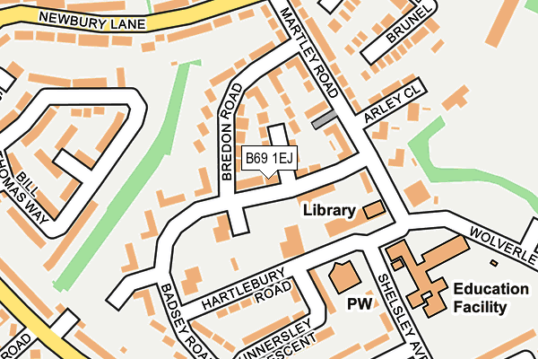 B69 1EJ map - OS OpenMap – Local (Ordnance Survey)