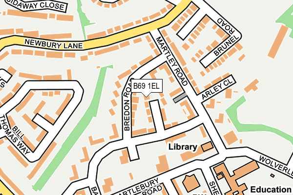B69 1EL map - OS OpenMap – Local (Ordnance Survey)