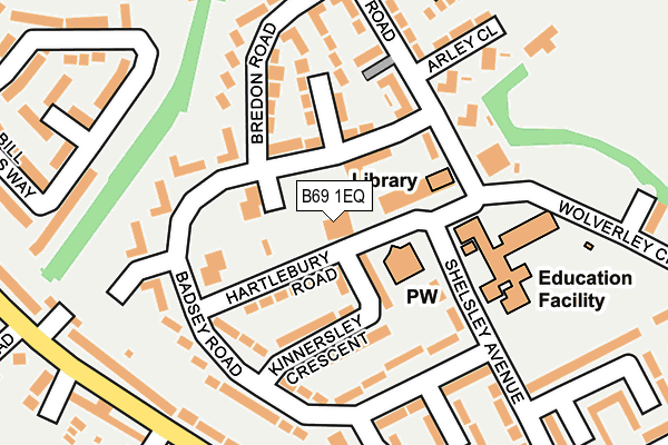 B69 1EQ map - OS OpenMap – Local (Ordnance Survey)