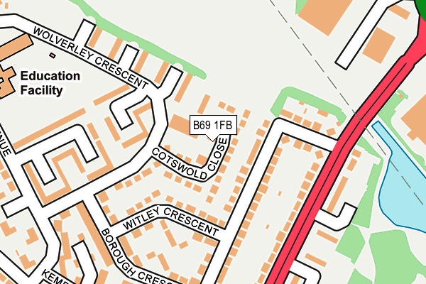 B69 1FB map - OS OpenMap – Local (Ordnance Survey)