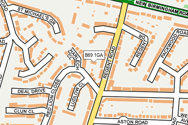 B69 1GA map - OS OpenMap – Local (Ordnance Survey)