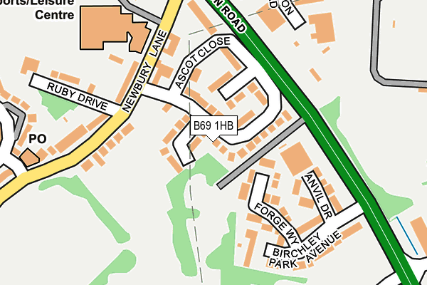 B69 1HB map - OS OpenMap – Local (Ordnance Survey)