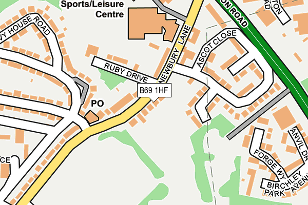 B69 1HF map - OS OpenMap – Local (Ordnance Survey)