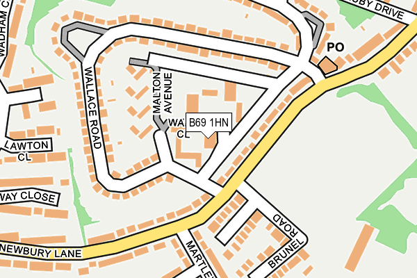 B69 1HN map - OS OpenMap – Local (Ordnance Survey)